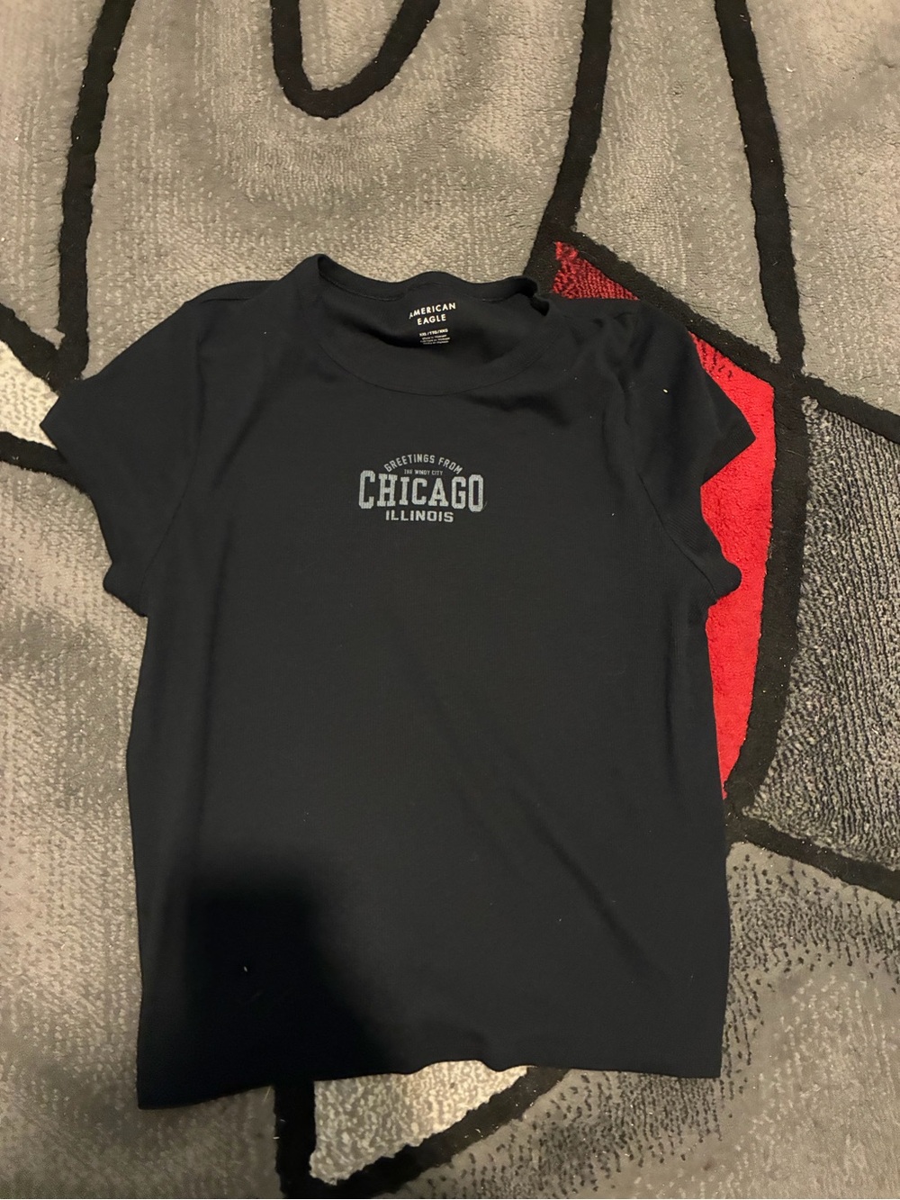 American Eagle Outfitters Black 'Chicago Illinois' Graphic Tee